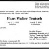 Teutsch Hans Walter 1930-2002 Todesanzeige